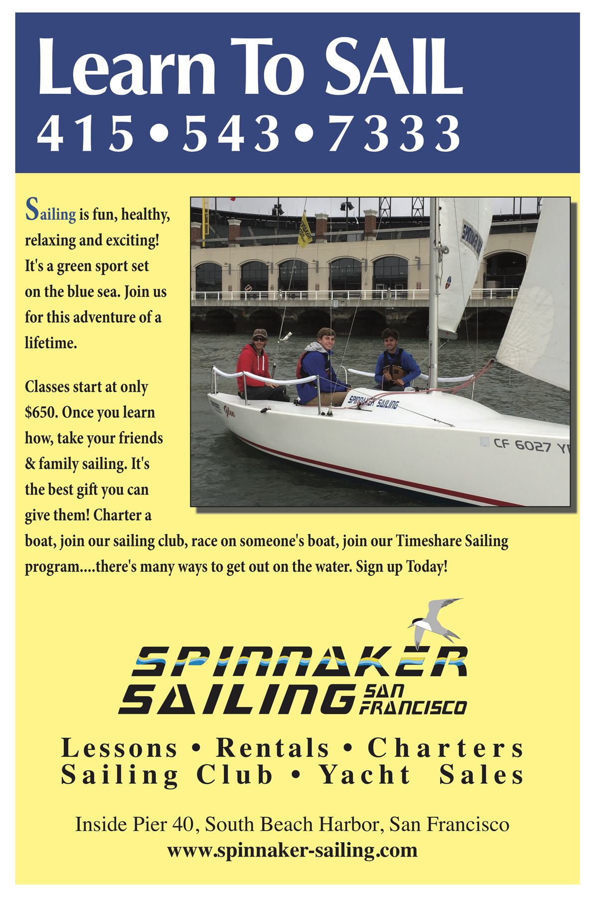 Sailing Club San Francisco Spinnaker Sailing